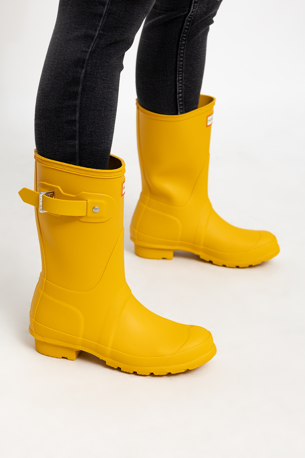 Hunter short yellow rain boots best sale